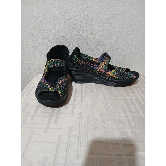 Skechers Womens Size 10 W Open Toe Wedge Heel Multicolor Shoes - Picture 1 of 7